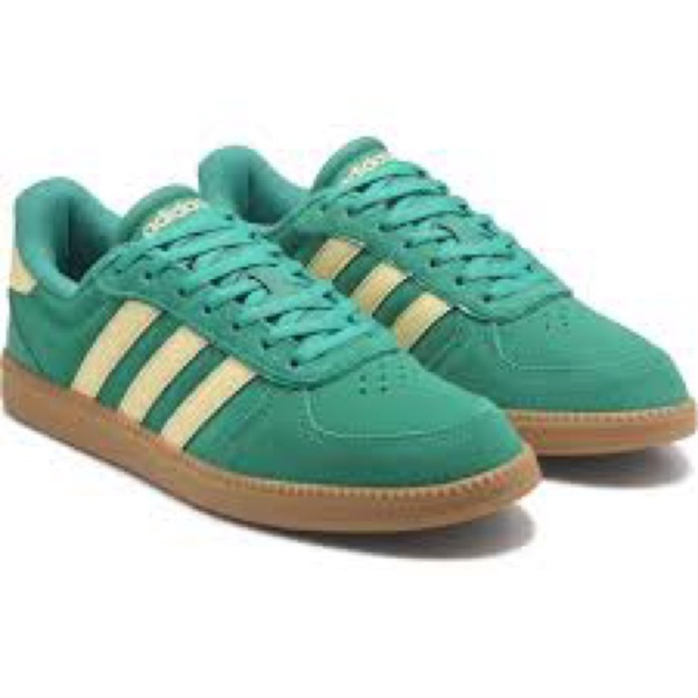 Adidas Low-Top Sneakers with Cream Stripes and Gum Sole